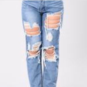 Ripped Boyfriend jeans from fashion Nova